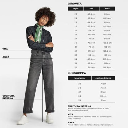 G-STAR Damen Judee Low Waist Loose Jeans Blau (Sun Faded Cloudburst D22889-D536-G339) 27W / 32L