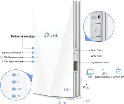 TP-Link RE700X WiFi 6 Repeater AX3000 Dualband Gigabit