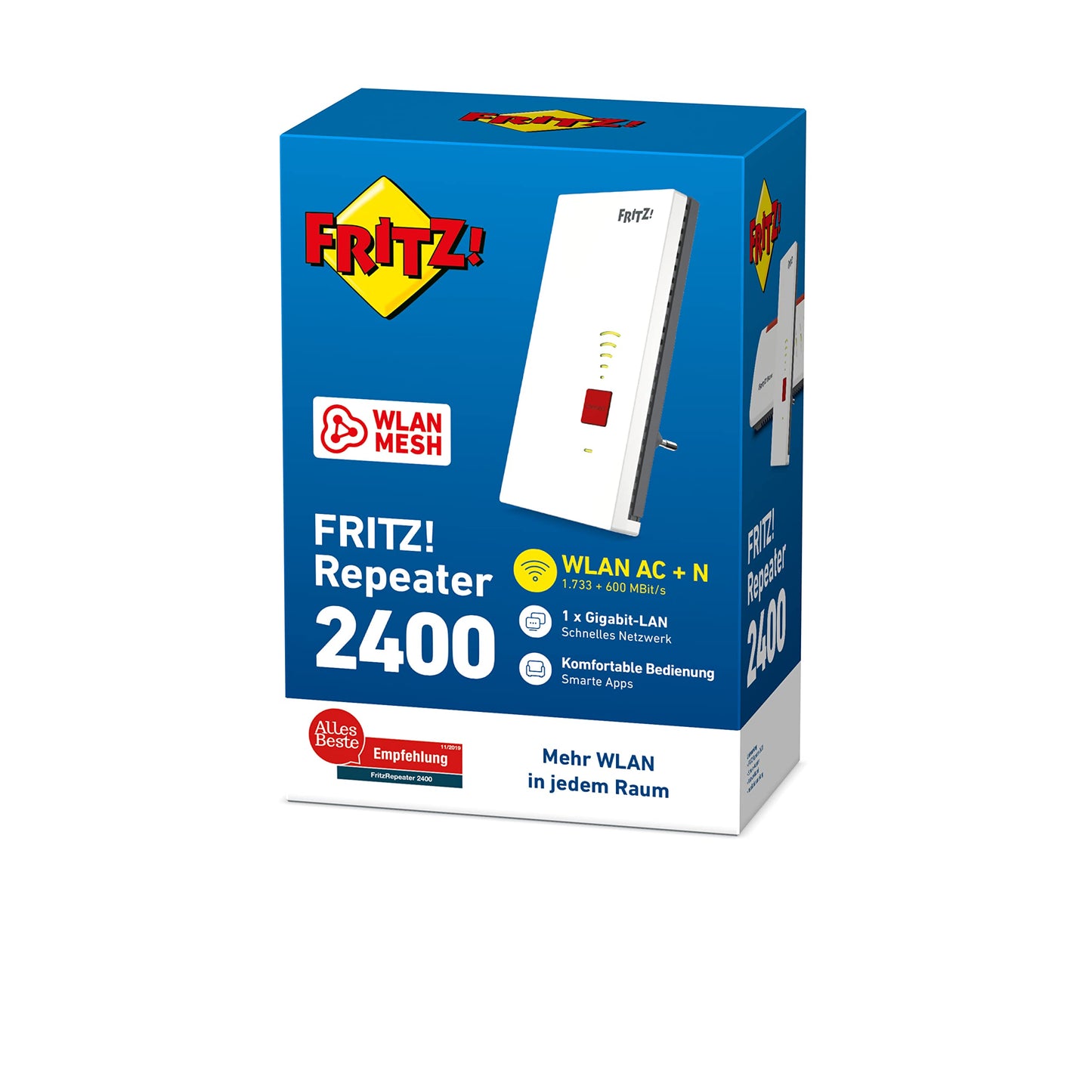 FRITZ!Repeater 2400 Dual-WLAN AC+N 1733+600 MBit/s Gigabit